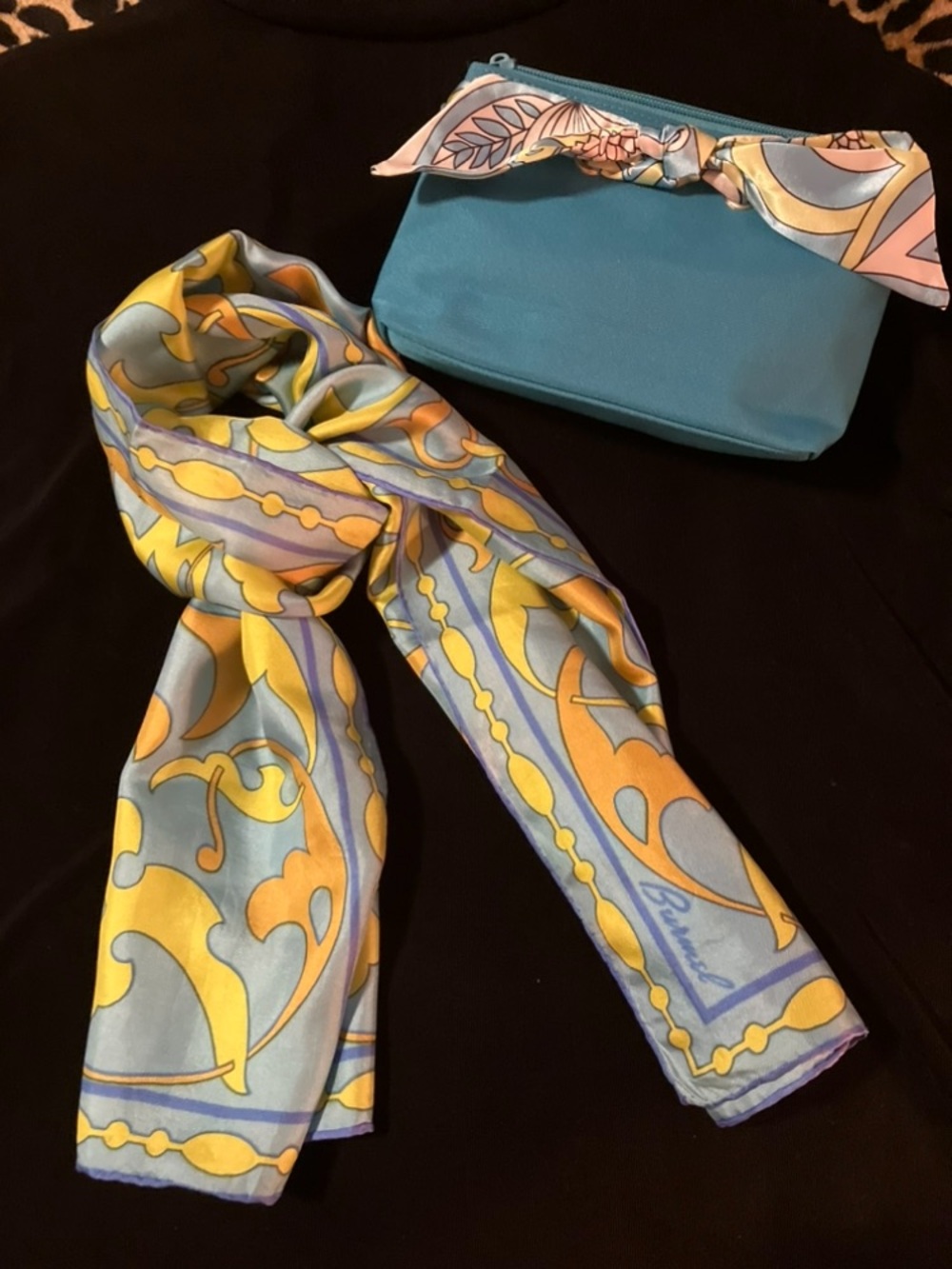 Silk Pucci Like Print. Burmel New Silk Scarf and Purse